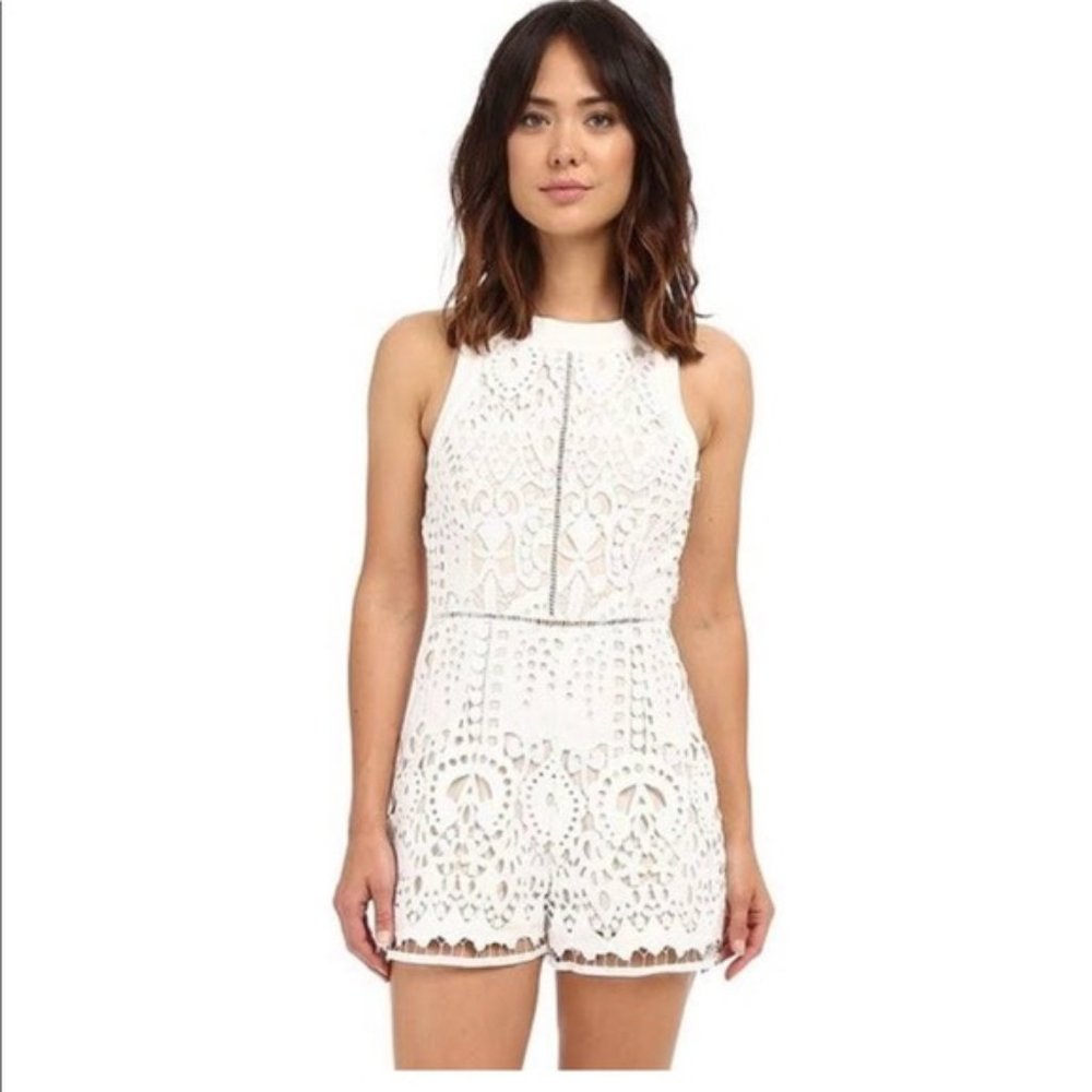 Adelyn Rae Cutout Back Lace Romper